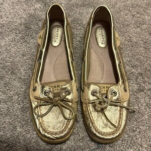 Gold Sperry Boat Shoes